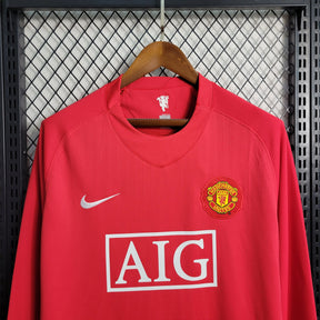 Camisa Manchester United Home 2007/08 - Versão Retro Manga Longa