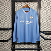 Camisa Manchester City Home Manga Longa 23/24 - Versão Torcedor