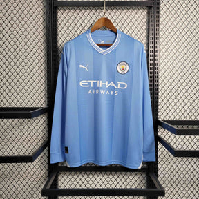 Camisa Manchester City Home Manga Longa 23/24 - Versão Torcedor