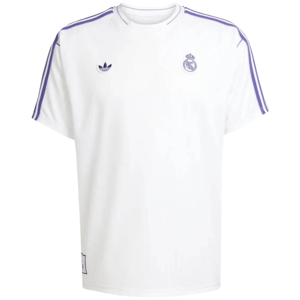 Camisa Real Madrid Terrace Icons 25/26 - Adidas - Branca e Roxa